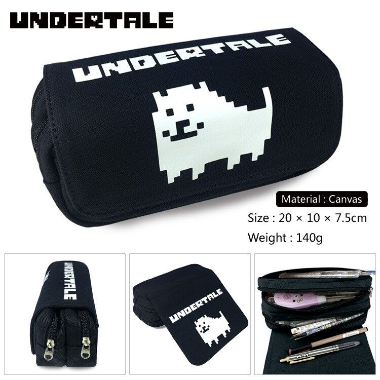 Undertale Sans Game Pencil Case Wallet Double Zippers School Supplies Stationery Boys Girls Anime