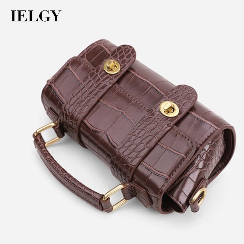 IELGY spring and summer handbag all-match messenger bag Double lock trendy niche lipstick bag retro ins style