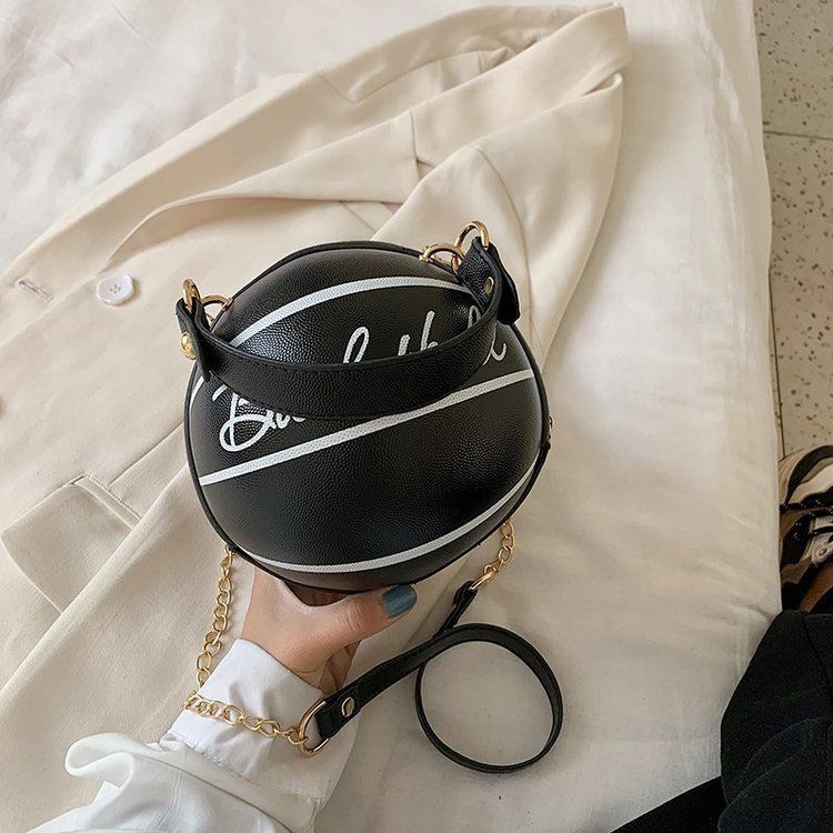 Basketball Shape Small Leather Chain Design Crossbody Bags For Women Fashion Shoulder Messenger Female Luxury Handbags and Purse