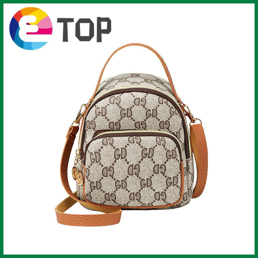 Women's small change backpack Korean version printing personality contrast color one-shoulder small bag trend