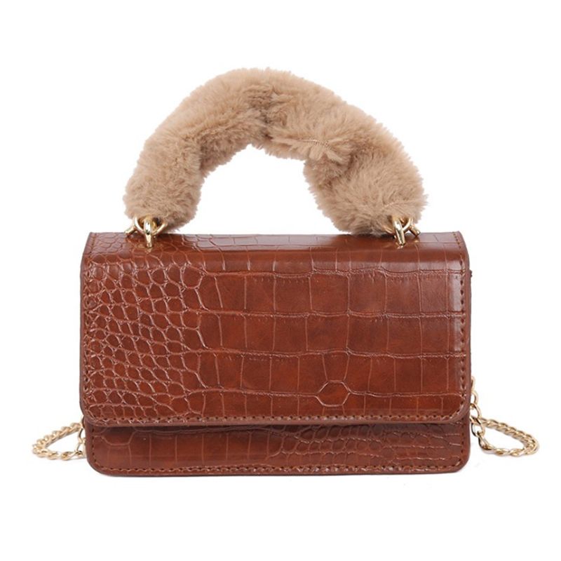 Ladies Handbag Stone Chain Bag Wide Shoulder Bag Ladies Retro Messenger Bag
