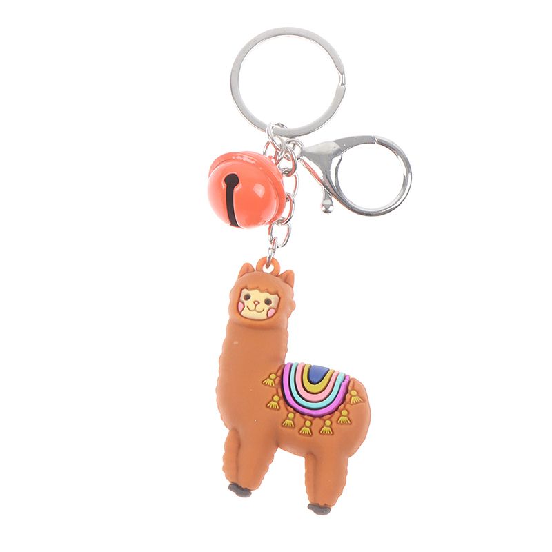 Cartoon Alpaca Keychain Llama Key Chain Women Bag Ball Pendant Keyring