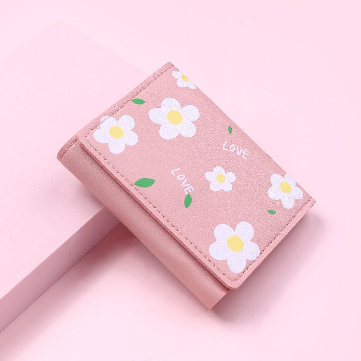 Women Cute Flower Wallet Small Hasp Girl Wallet Designed Pu Leather Women Coin Purse Female Card Holder Wallet