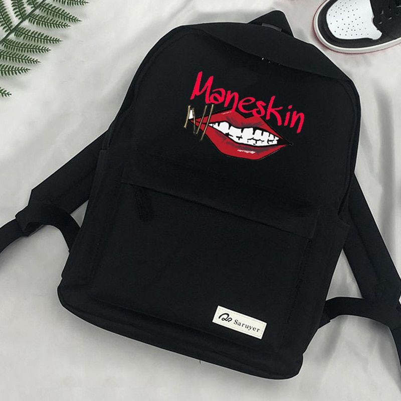 Maneskin Shoulder Travel  Canvas Backpack for Teenagers School Bagpack Fashion Casual Back Bag Pack Boys Girls SA Dos
