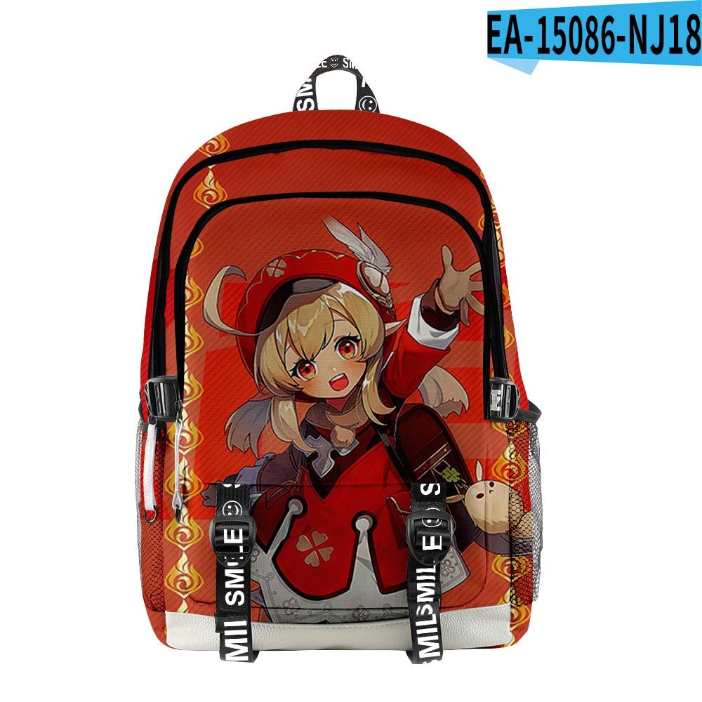 Genshin Impact Backpack Travel  Backpack Teenager Boys Girls Cartoon Oxford Waterproof Schoolbag Backpack Casual Backpack