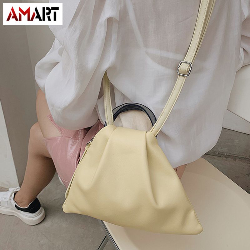 Ladies Versatile Handbag Small PU Shoulder Bag Casual Cross Body Clutch Bag with Detachable Shoulder Strap for Girls