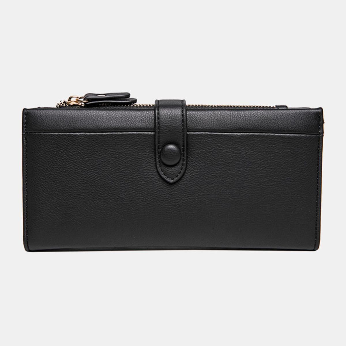 OIMG Women 21 Card Slots Solid Long Wallet Purse Phone Bag
