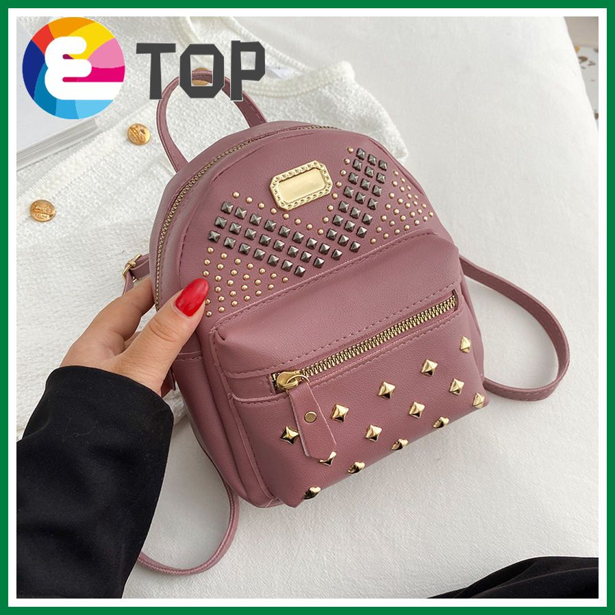 Small bagm personalized rivet shoulder small backpack autumn Korean changme female bagm