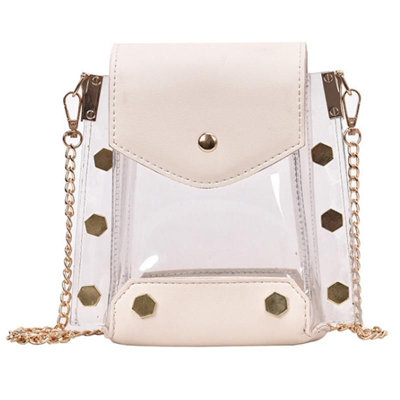 Women'S Fashion Wild Diagonal Bag Transparent Shoulder Bag Women'S Jelly Bag Chain Bag