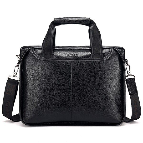 Leather Men Briefcase Casual Business Man Shoulder Crossbody Bags Large Capacity Travel Black Messenger Bag Sale