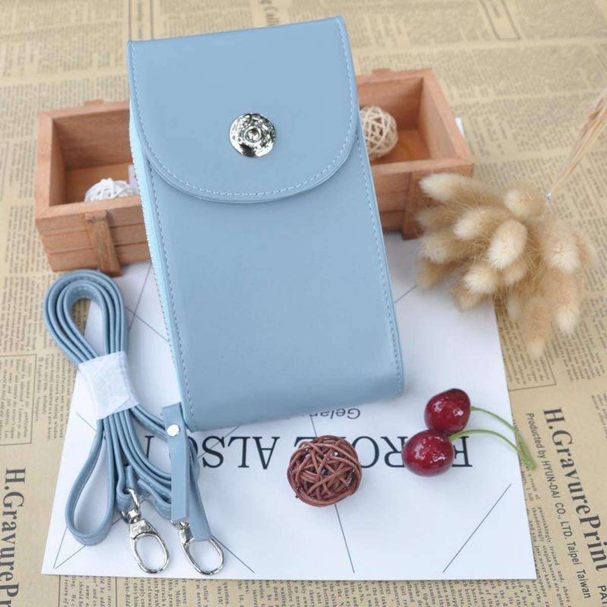 Retro multi-function small bag, Taiwan simple hanging neck mobile phone bag, oblique packet
