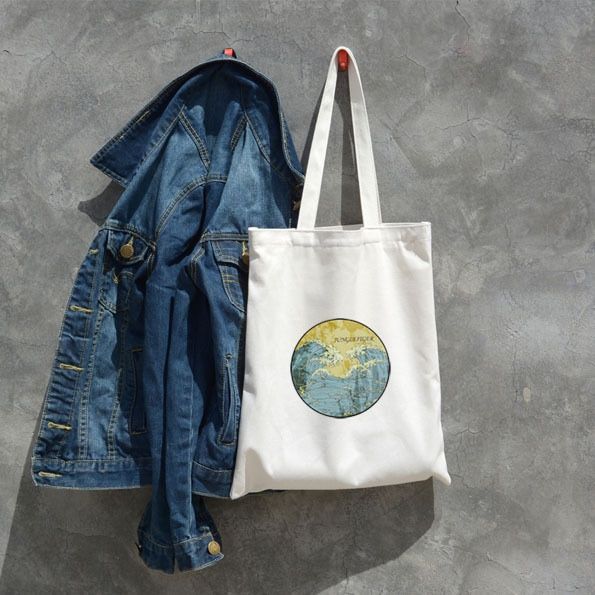 Women Canvas Shoulder Tote Bag Chic Fruit Printed Cotton Cloth Shopping Bags Female Handbag Ins Reusable Beach Shopper Eco Bag