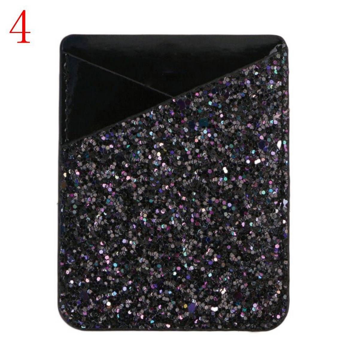 1Pcs Adhesive Sticker Back Cover Credit Card Holder Bag Case Pouch For Cell Phone Women Men ID Bus Card Key Wallet Purse
