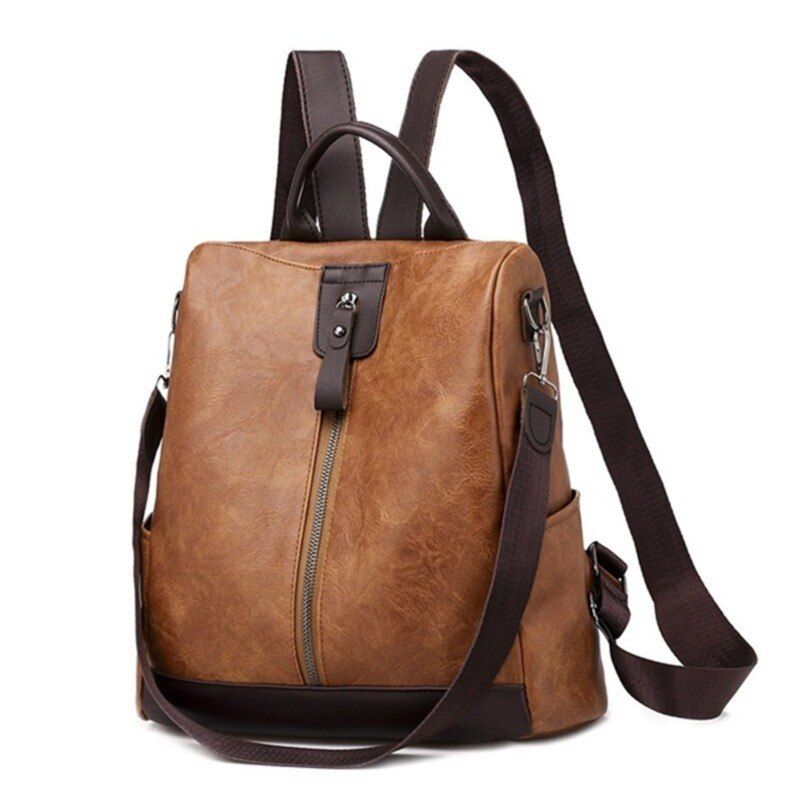 Luxury PU Leather Backpack Women Multifunction Shoulder Bookbags Crossbody Bag Cute Fashion Backpack Girl Rucksack Bag Big Tote