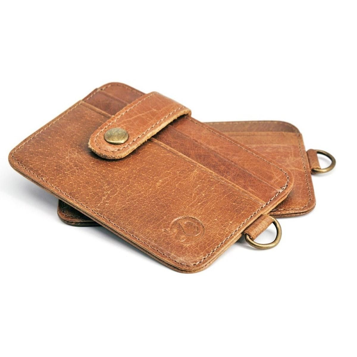 Leather Lanyard Card Holder Wallet Thin ID Pocket Credit Card Holder Slim Travel Cash Cards Pack Cheap Key Ring