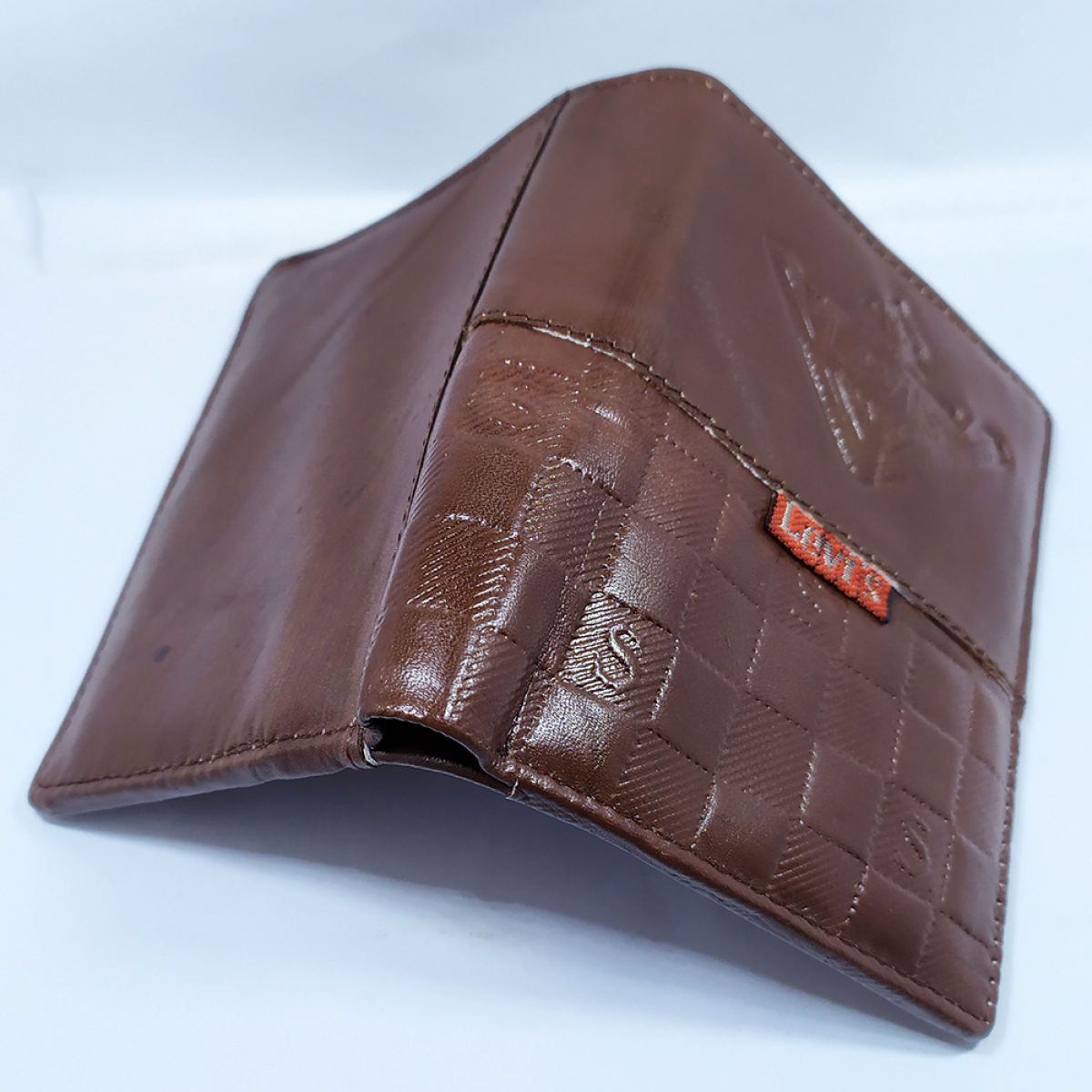 পুরুষদের জন্য levi's এর চামড়ার ওয়ালেট মানি পার্স কার্ড হোল্ডার ব্রাউন