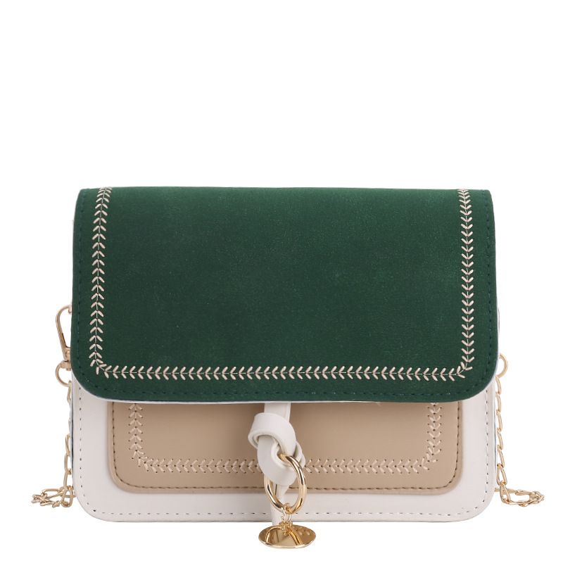 IELGY urban simple Korean style matte texture contrast color diagonal bag