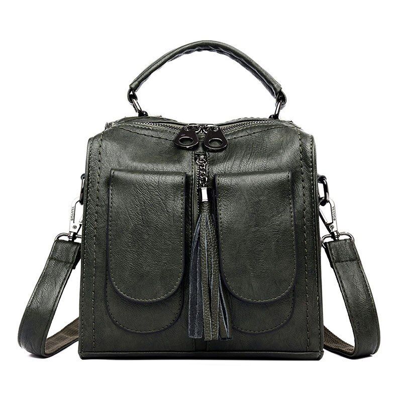 Women Tassel Backpack Female Pu Leather Backpacks Female School Backpack Women Shoulder Bags For Teenage Girls Travel Back Pack