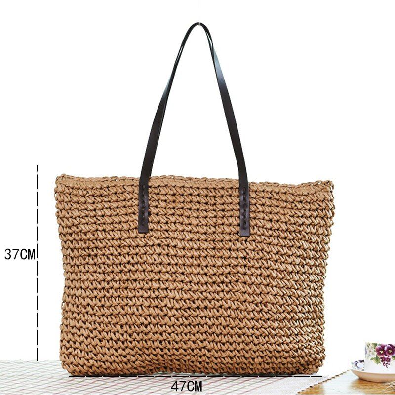 Round Straw Bag Woven Rattan Bag Ladies Bags Travel Small Beach Handbags Women Summer Hollow Handmade Beachbag Shoulder Bags