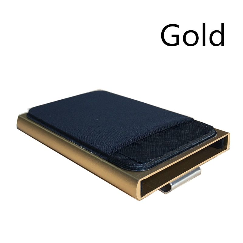 Business Aluminum With clip Cash ID Card Holder RFID Blocking Slim Metal Wallet Coin Purse card case credit card wallet