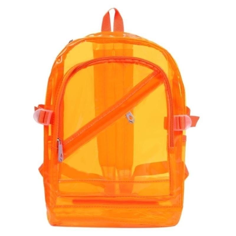 Fashion Transparent Backpack Waterproof PVC Clear Plastic Daily Backpack Mini Teenager Girls Notebook School Bag