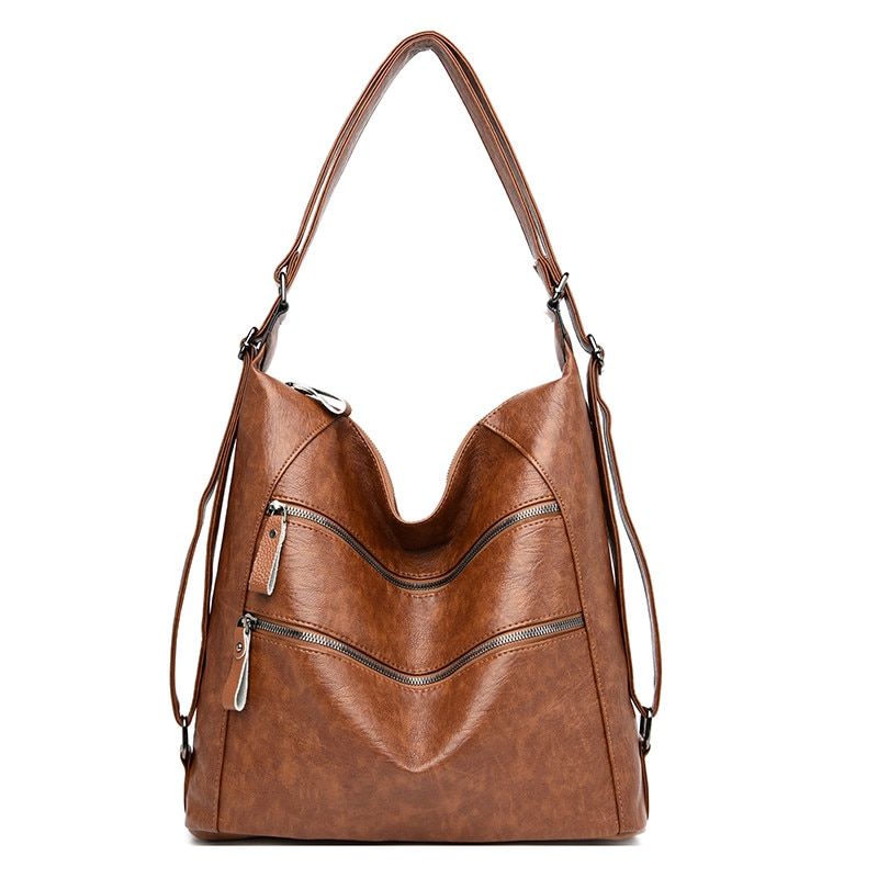 2021 Multifunction Handbags Women Bag Vintage Totes Hand Bags Sac A Main Ladies Large Capacity Female Soft Leather Shoulder Bags