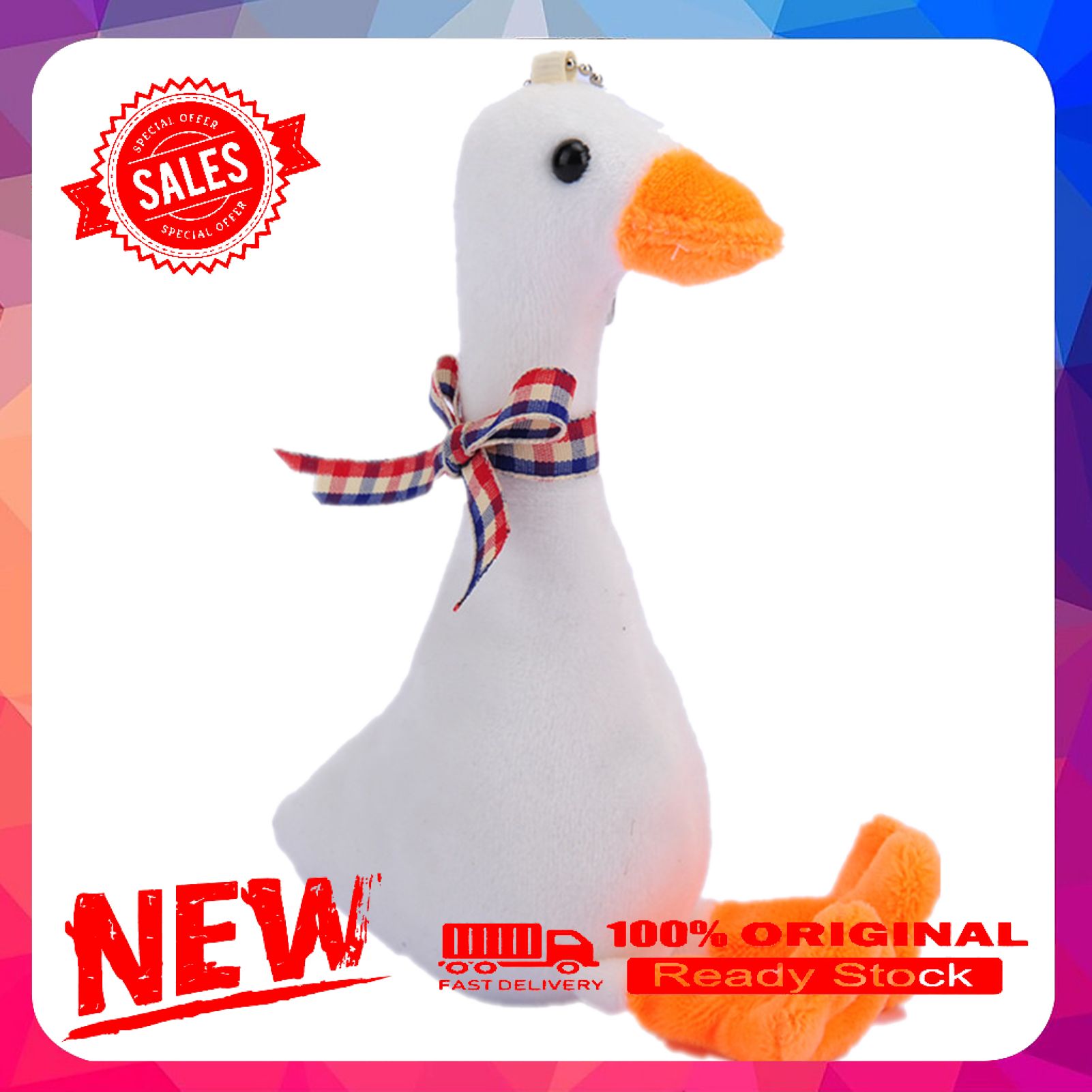 Key Chain Creative Light Weight Plush Duck Goose Pendant for Girl