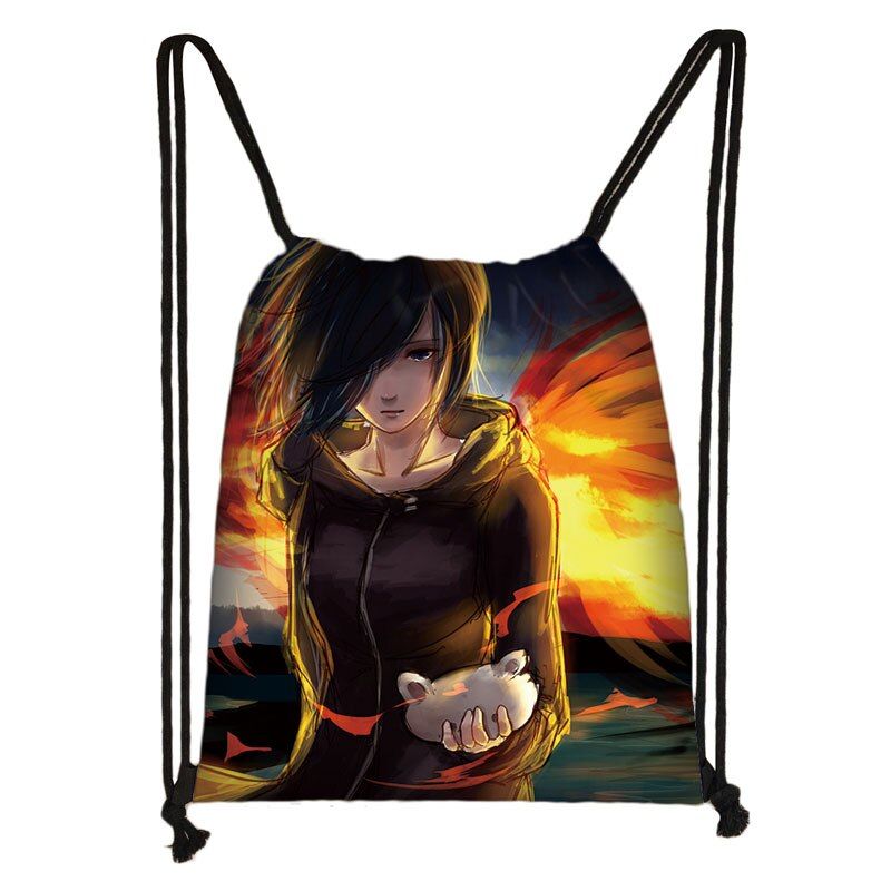 Anime Kaneki Ken Tokyo Ghoul Drawstring bag  Student Schoolbag Cool Mini Backpack Teenager Travel Bag Boys Girls Bookbag