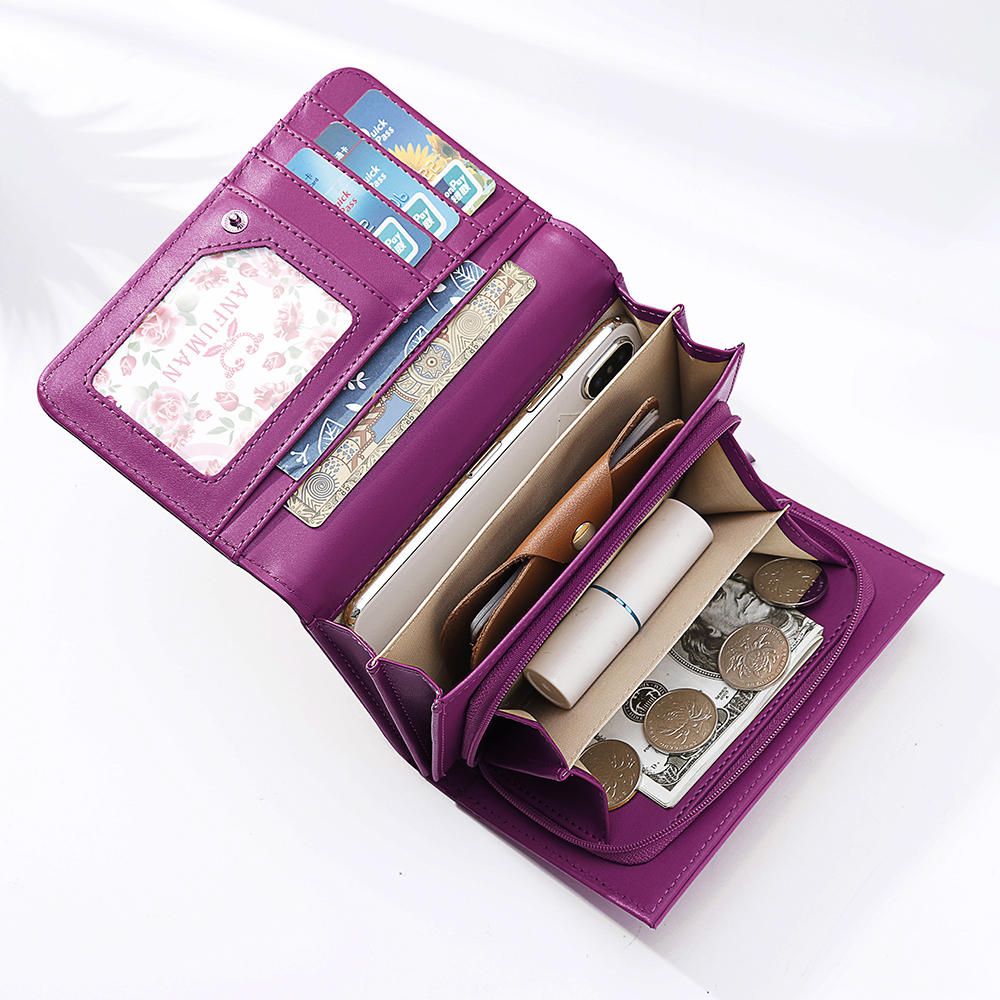 OIMG Brenice Women Plain Trifold Wallet