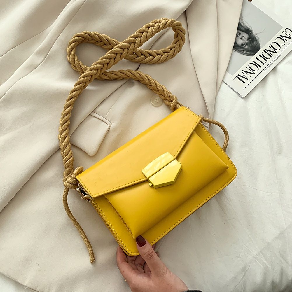 Women Candy Color Crossbody Bags Small Square Shoulder Handbags Female Purse Classic Elegant Crossbody Shoulder Bag