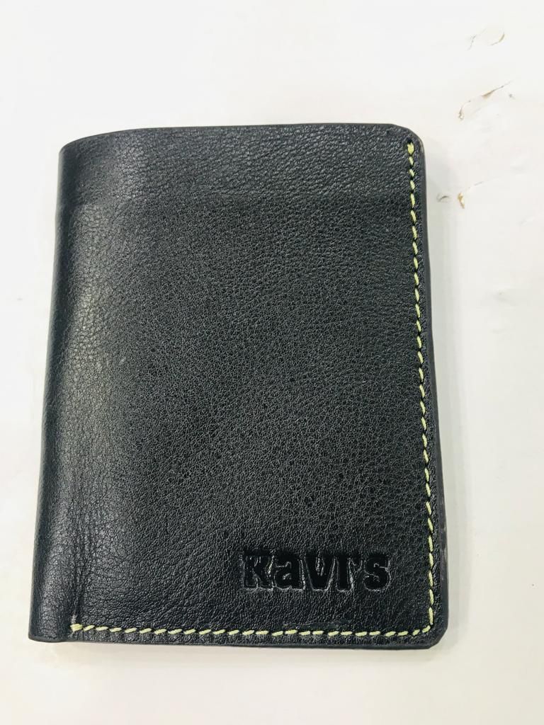 KAVIS brand Cow Leather Small ID Card Holder Travel Credit Men Wallet Purse Case Thin for man ( many bag)