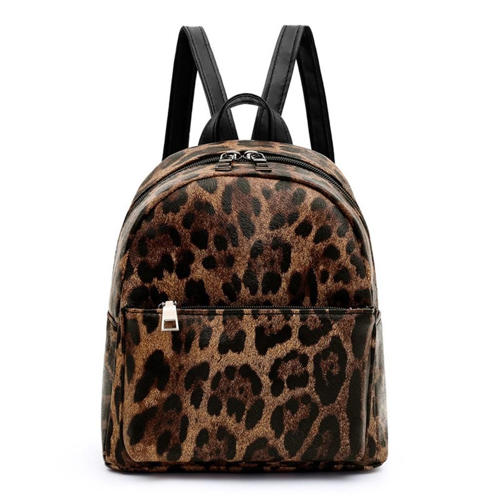 Women Ladies Girls Fashion Leopard Students Shoulder Handbag  Bag