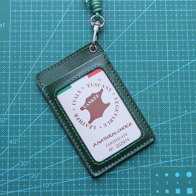 Leather Business ID/Badge Holder Case  Tag id card lanyard Retractable Lanyard Useful Purse with Neck Strap Band