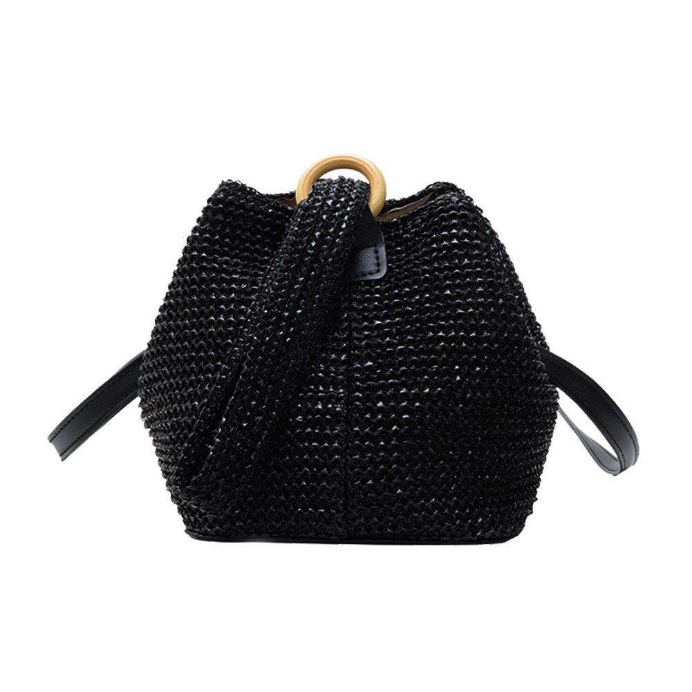 Casual Rattan Shoulder Messenger Bags Straw Handbags Big Capacity Handmae Summer Totes Lady Round Bohemian Beach Travel Purse