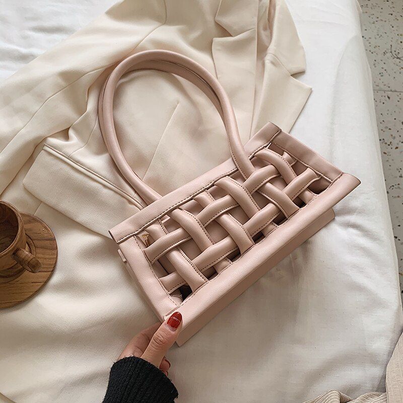 Waffle PU Leather Shoulder Bags For Women 2021 Small Handbags Female Candy Color Hand Bag Lady Travel Fashion Handbag