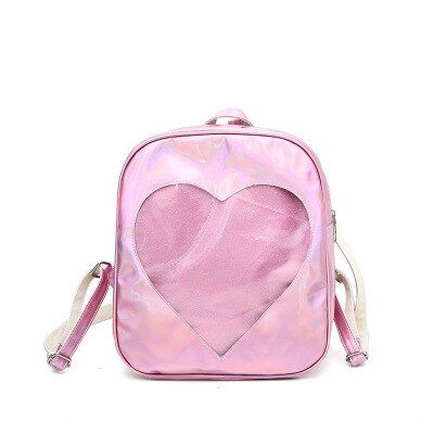 2020 new ita wild cute laser transparent peach heart love school bag fashion personality student backpack itabag