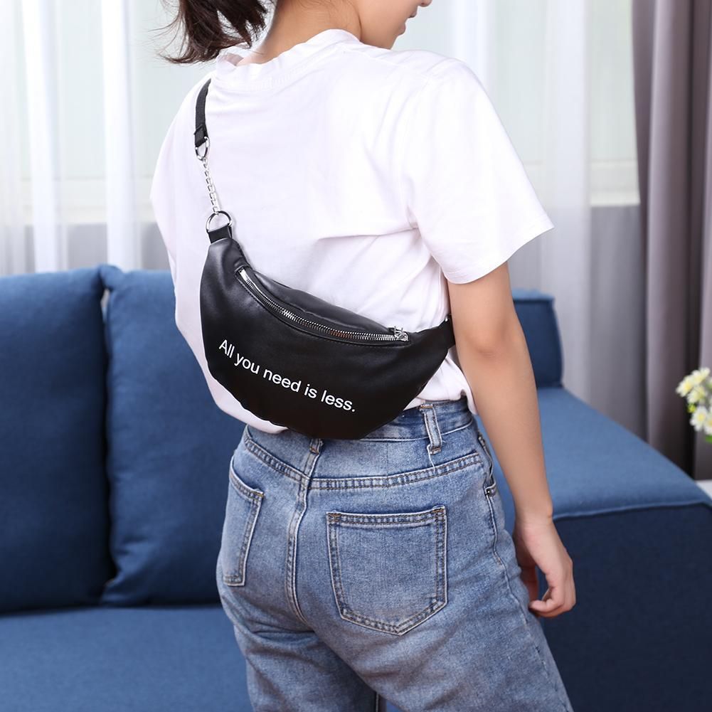 Fanny Waist Packs Leather Women Phone Chain Sling Crossbody Chest Handbags