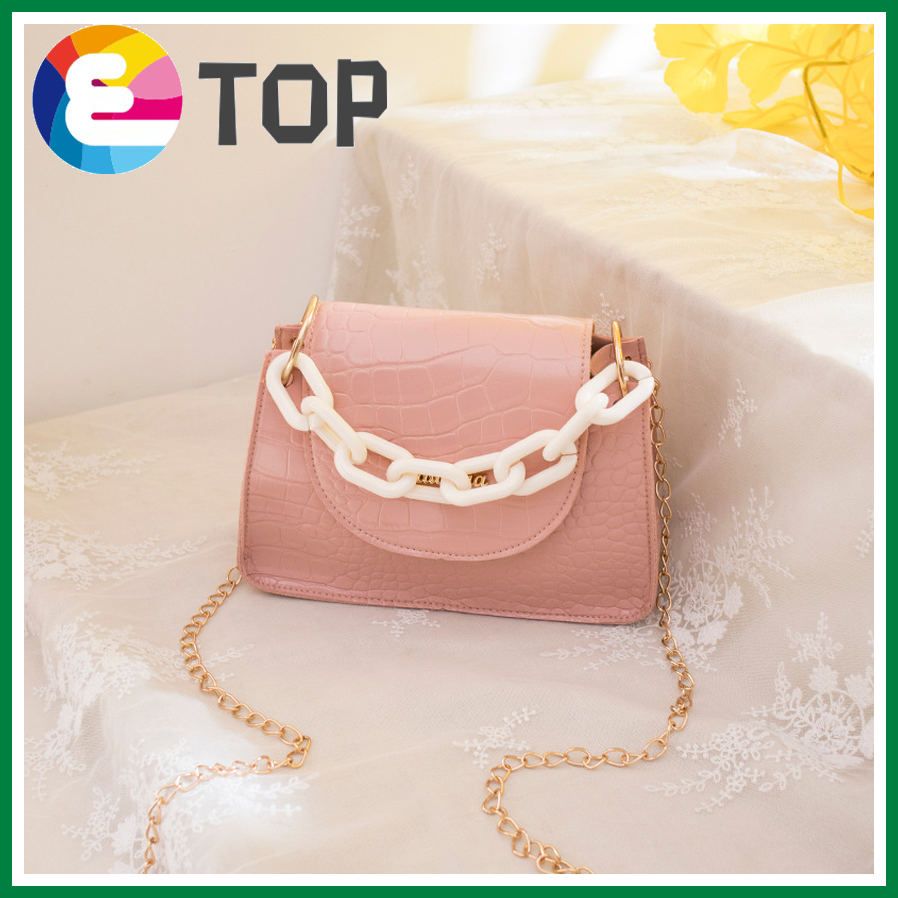 Female bag summer and autumn new style Korean fashion wild crocodile pattern square bag shoulder diagonal chain handbag