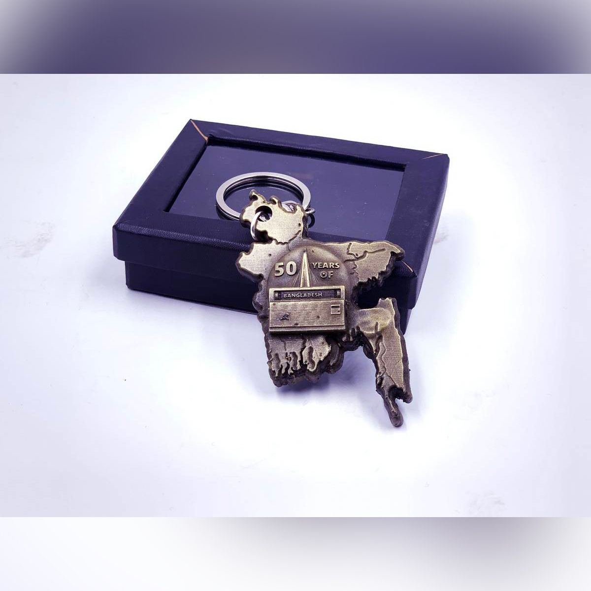 50 years of Bangladesh map keyring