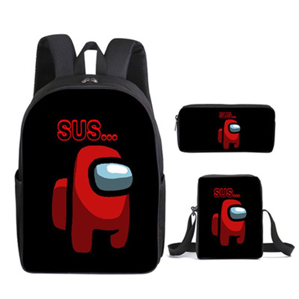 Yfashion 3  Pcs/set  Backpack Werewolf  ame Backpack Bags Men Women Cartoon Print School Backpack color