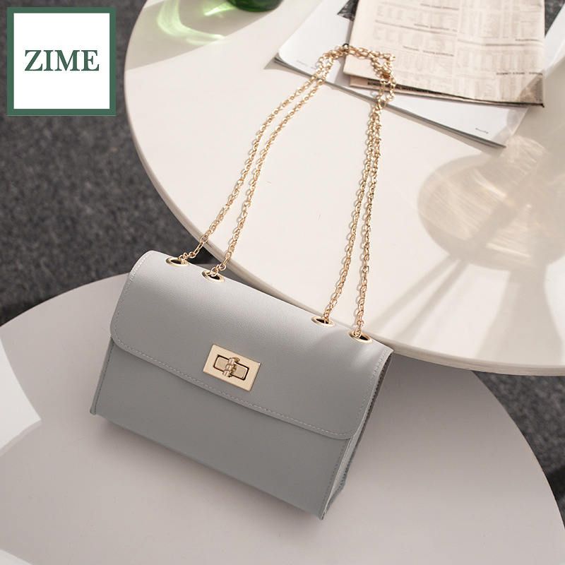 ZIME Korean women's cover type lock small square bag summer and autumn messenger bag