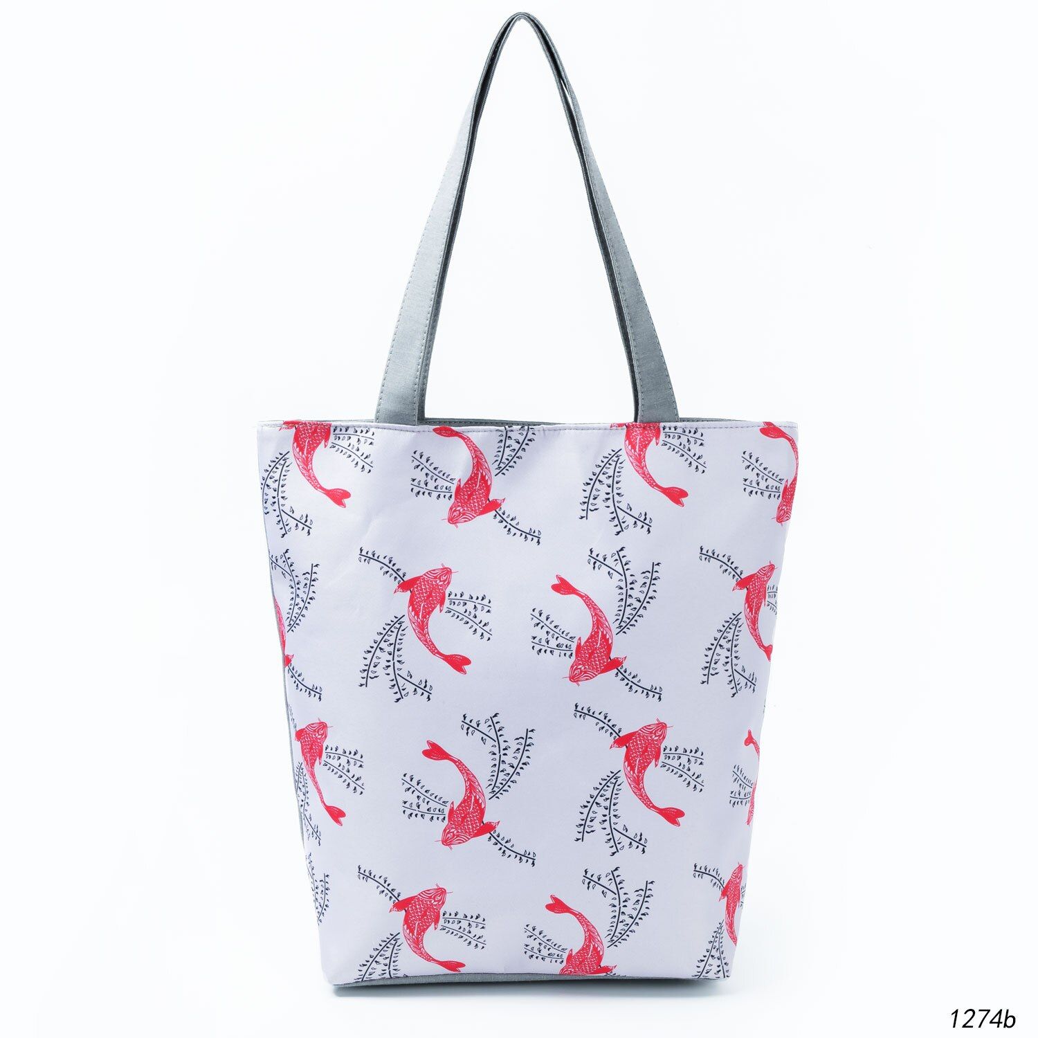 Print Shoulder Bags Daily Use Eco Shopping Bag Chinese Traditional Fish Women Shoulder Bag Canvas Female Tote Handbag