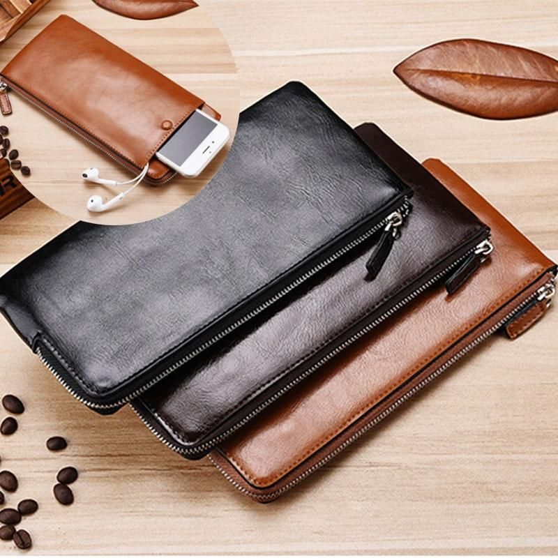 Leather Wallet With Mobile Bag