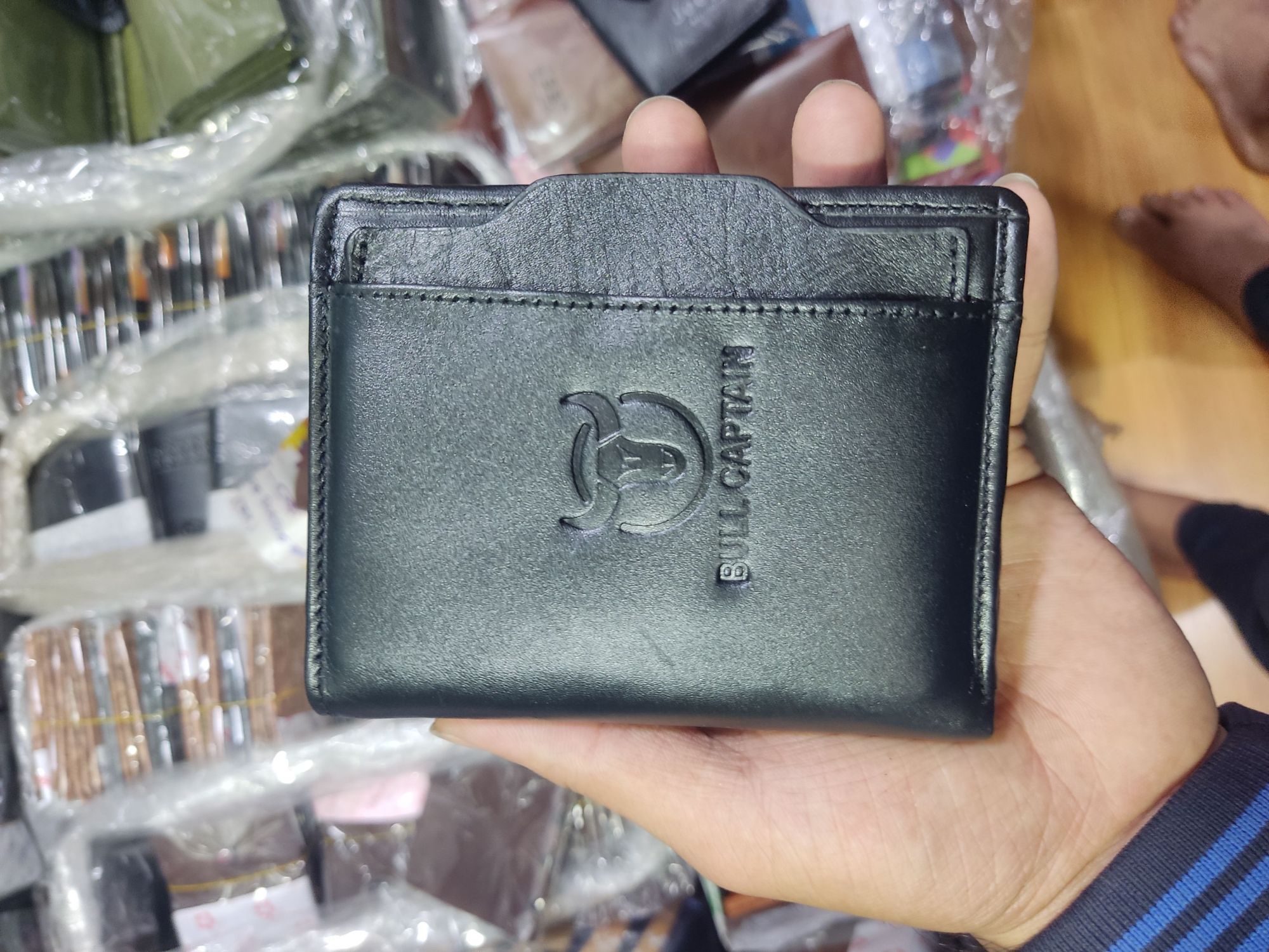 BULLCAPTAIN New Men's Leather Wallet Leather Coin Purse RFID Anti Theft Brush Leather Card Wallet Black - Wallet For Men