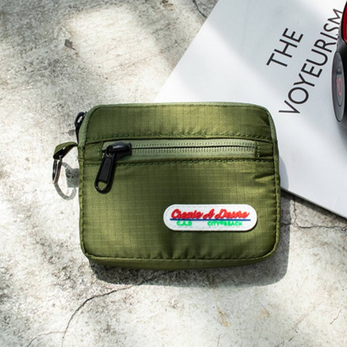 Multi-functional PU Leather Badge Holder ID Badge Card Holder Protector Cover Case Wallet with 5 Card Slots Zipper Pocket