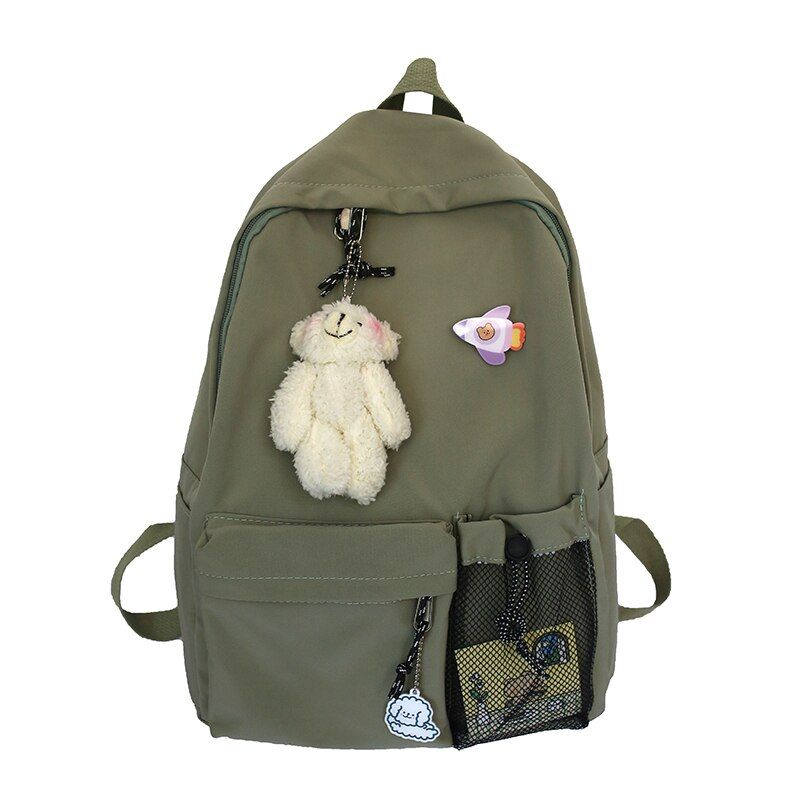 2020 New Student Backpack Net Front Card Pocket Rucksack Backpacks for Teenage Girls Nylon Shoulder School Back Pack Mochila