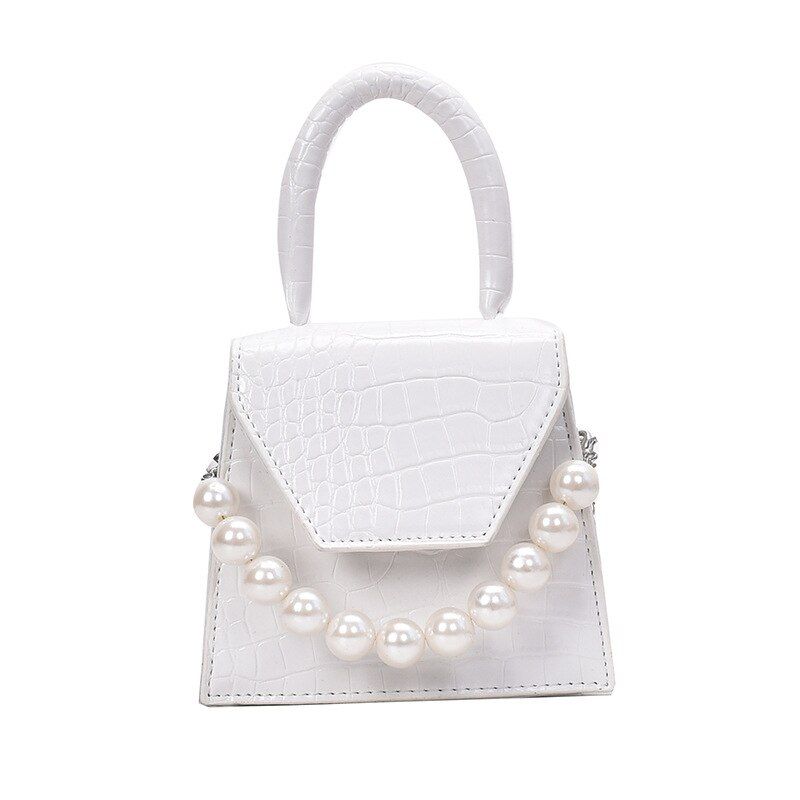 Stone Pattern Leather Crossbody Bags for Women Handbags and Purses Pearl Design Mini Shoulder Messenger Bags Lady Small Hand Bag