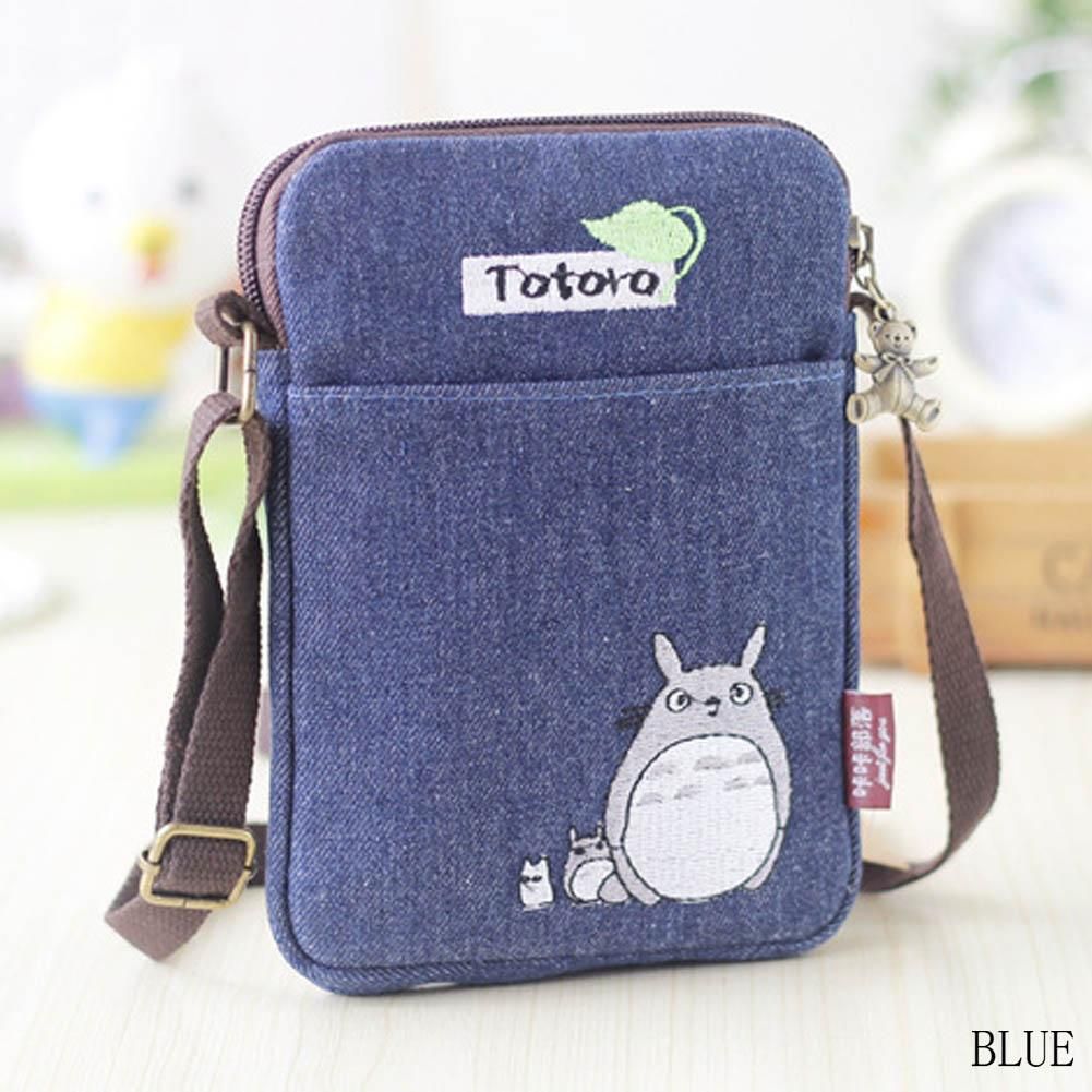 Fashion Shoulder Messenger Bag Totoro Embroidered Phone Bag