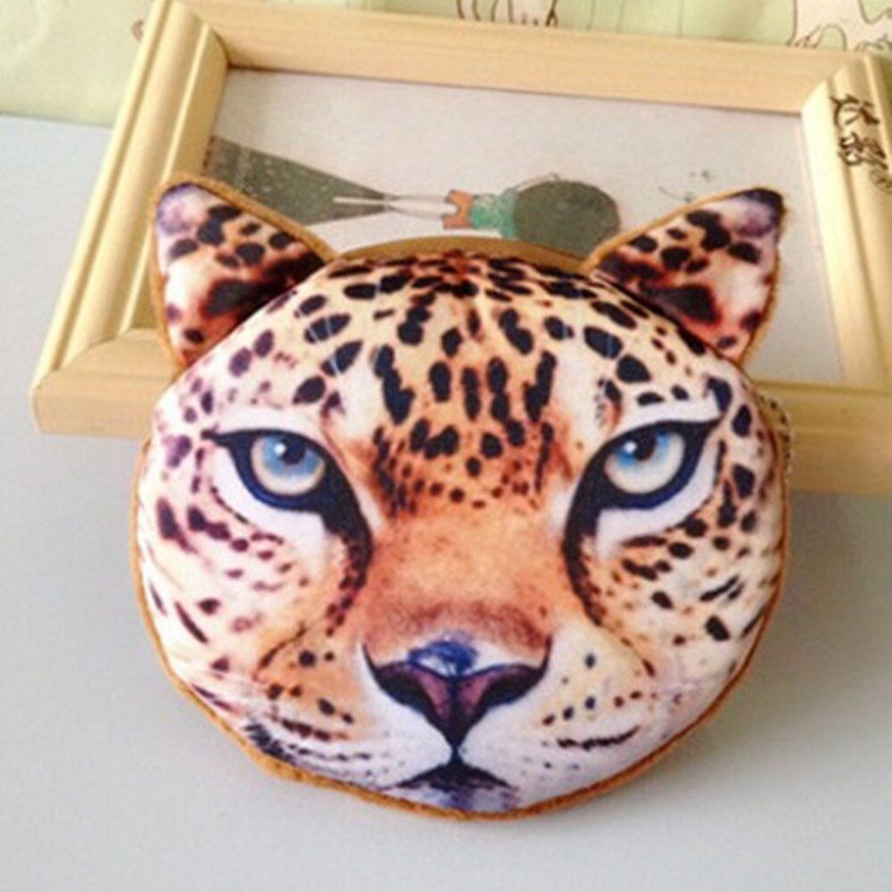 3D girl wallet bag ladies zipper mini cat coin purses dog children's purse plush bolsa de moeda coins pouch monedero gato