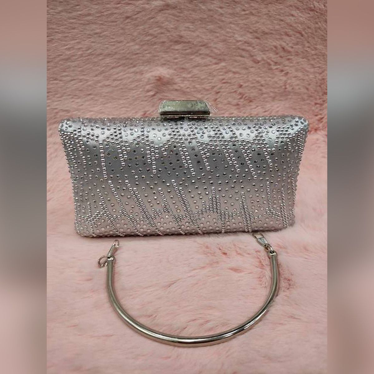 Stone Party Bag Women'S Crystals / Pearls Polyester / Alloy Evening Party  Bag Solid Color Hand Bag For Women